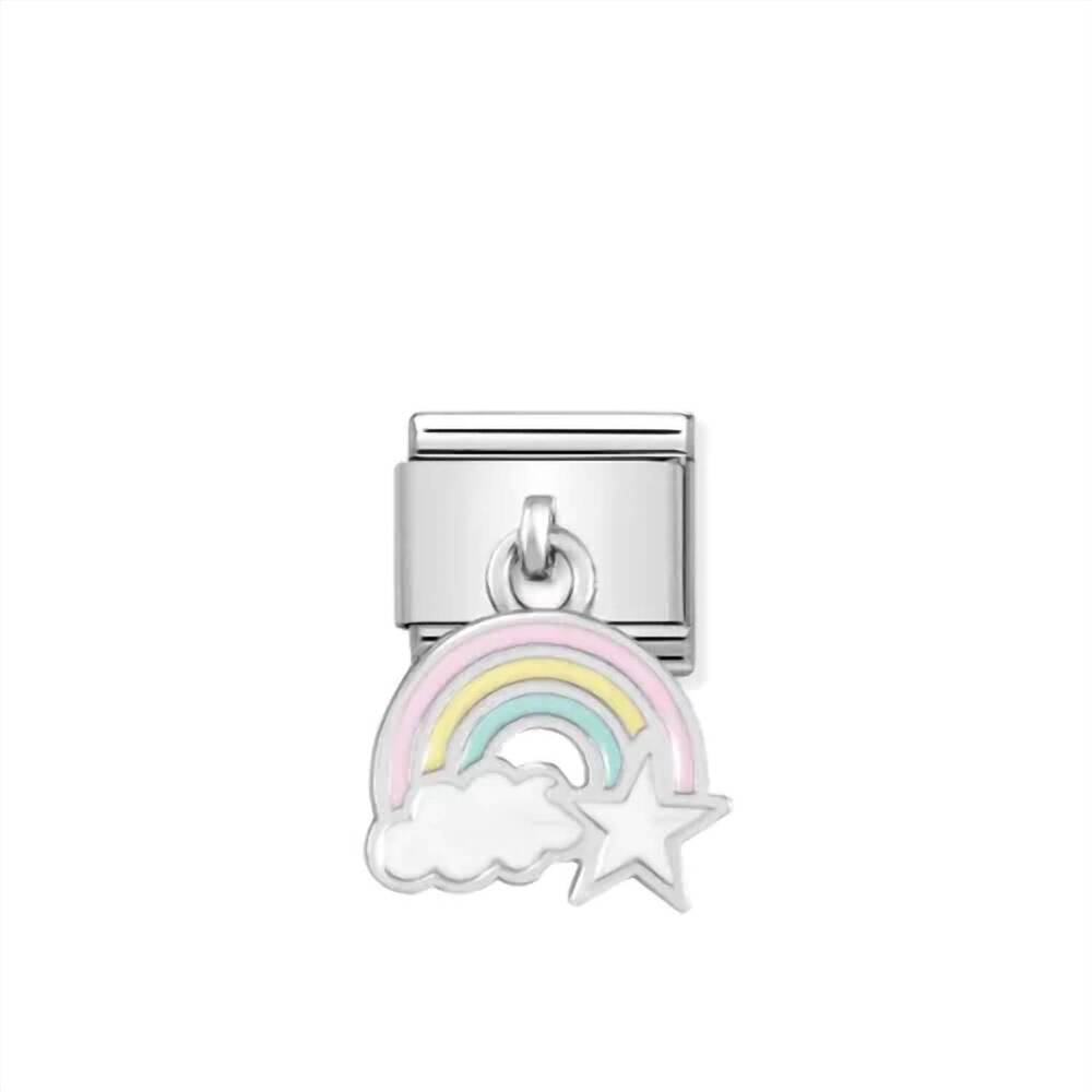 NEW NOMINATION women's for her links bracelet in rainbow charm